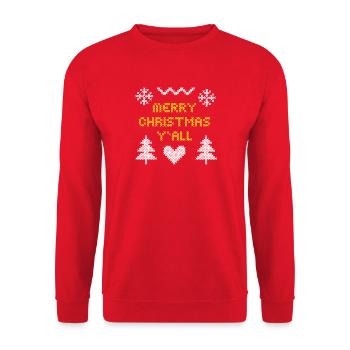 Merry Christmas Pixel Art Design - Unisex Sweatshirt - red - Front - Alina (178cm) & Michal (187cm)