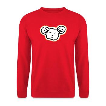 Cool, sleepy mouse face icon - Unisex Sweatshirt - red - Front - Alina (178cm) & Michal (187cm)