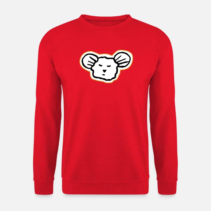 Cool, sleepy mouse face icon - Unisex Sweatshirt - red