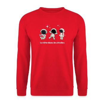 La tête dans les étoiles - Sweat-shirt Unisexe - rouge - Devant - Alina (178cm) & Michal (187cm)