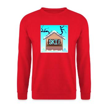 SKIANFÄNGER SKIFAHREN WINTERURLAUB - Unisex Pullover - Rot - Vorne - Alina (178cm) & Michal (187cm)