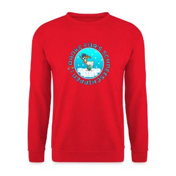 SCHNEESCHIPPEN - WINTER SCHNEE HÜHNER - Unisex Pullover - Rot - Vorne - Alina (178cm) & Michal (187cm)