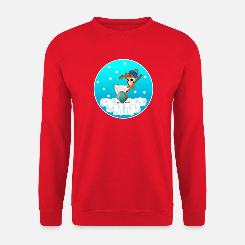 WINTER CHICKEN COOP CHICKENS SNOWFALL - Unisex Sweatshirt - red
