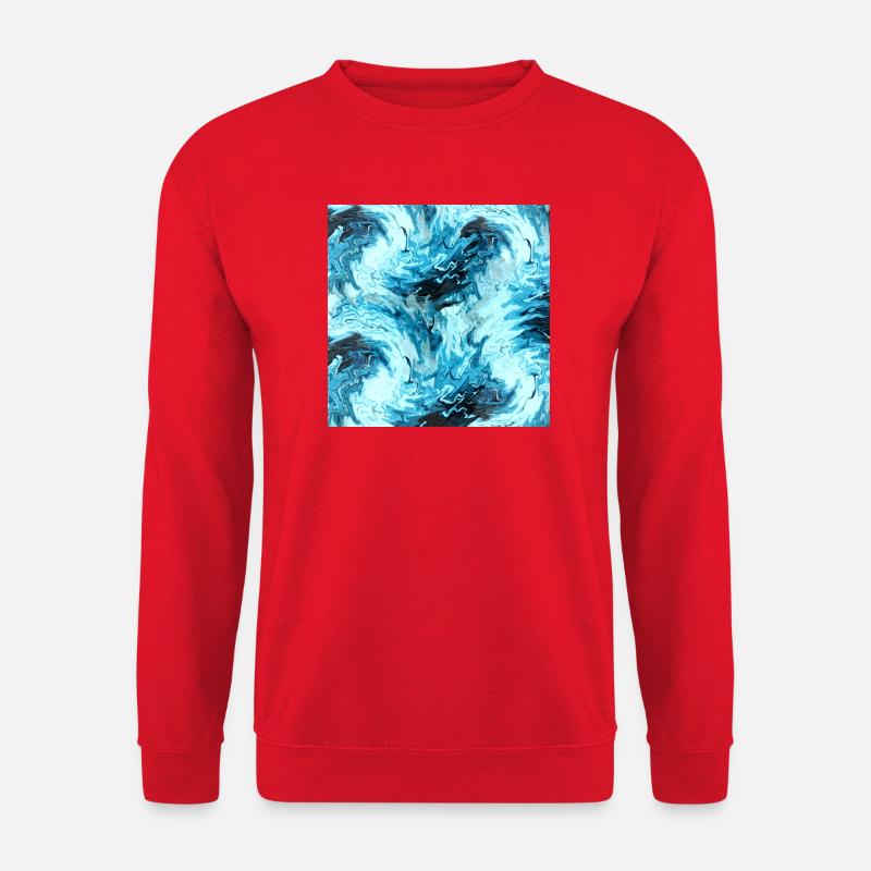 Maritimes Wassermarble Design - Unisex Pullover - Rot