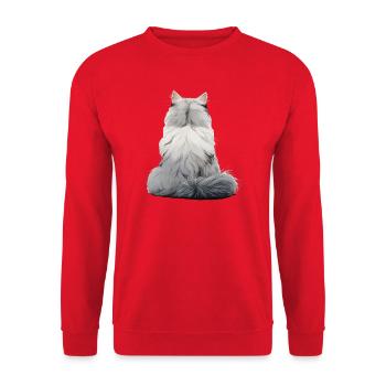 Persian Cat - Unisex Sweatshirt - red - Front - Alina (178cm) & Michal (187cm)