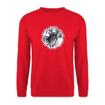 Renne de Laponie - Sweat-shirt Unisexe - rouge - Devant - Alina (178cm) & Michal (187cm)