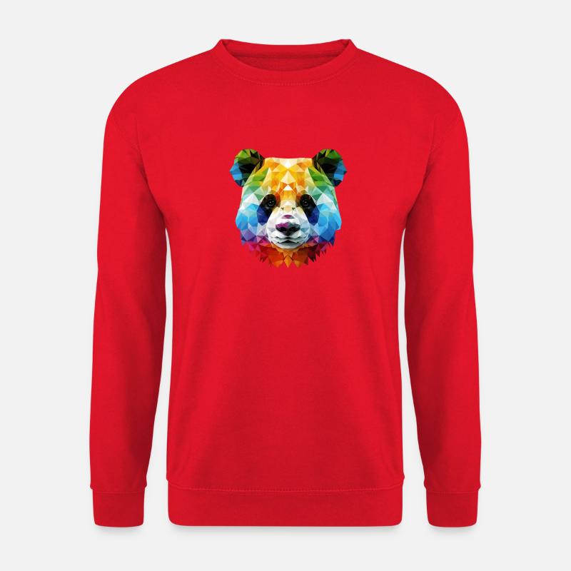 Pandakopf - bunt - Unisex Pullover - Rot