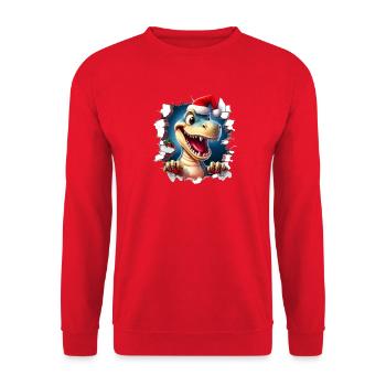 Dino Christmas Breakthrough - Unisex Sweatshirt - red - Front - Alina (178cm) & Michal (187cm)