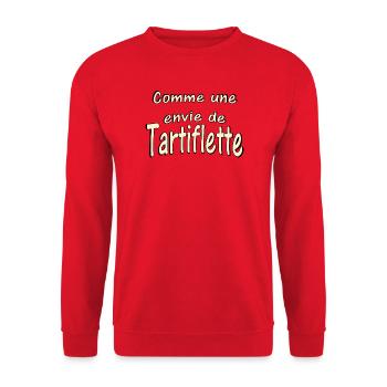 Comme une envie de Tartiflette - Sweat-shirt Unisexe - rouge - Devant - Alina (178cm) & Michal (187cm)