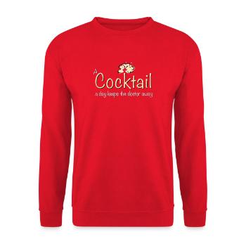 a cocktail a day TYPO  - Unisex Pullover - Rot - Vorne - Alina (178cm) & Michal (187cm)
