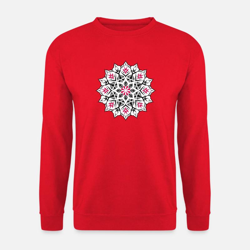 Dotwork Mandala-Design - Unisex Pullover - Rot