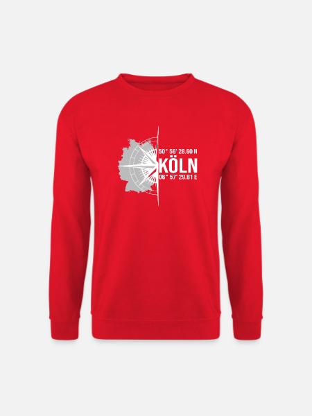 Koordinaten Köln - Unisex Pullover - Rot