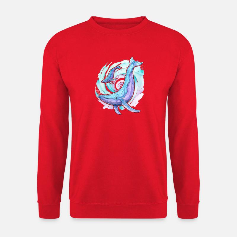 Humpback whale with calf - Unisex Sweatshirt - red