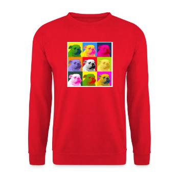 A bulldog - Sweat-shirt Unisexe - rouge - Devant - Alina (178cm) & Michal (187cm)