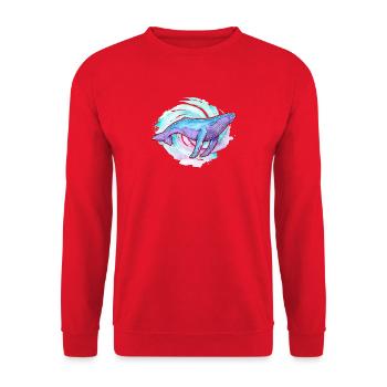 Humpback Whale Watercolor - Unisex Sweatshirt - red - Front - Alina (178cm) & Michal (187cm)