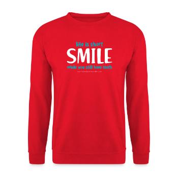 Sourire (foncé) - Sweat-shirt Unisexe - rouge - Devant - Alina (178cm) & Michal (187cm)