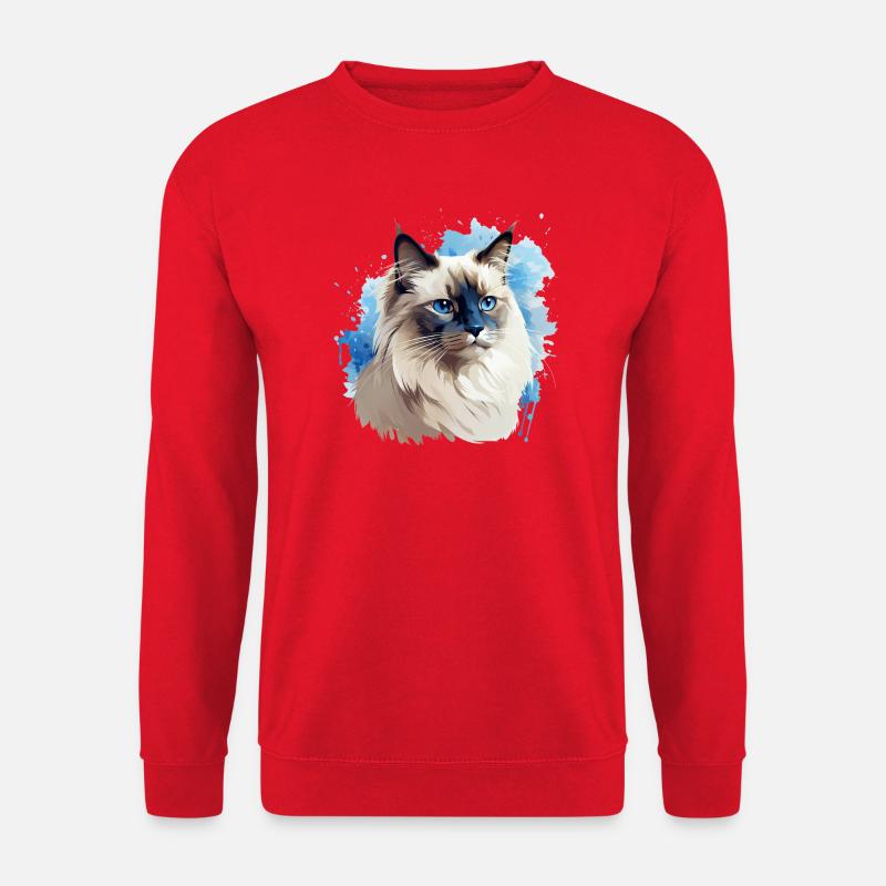 Kattehoved hellig birma - Unisex sweater - rød
