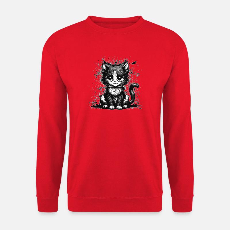 Träumende Manga Comic Katze - Unisex Pullover - Rot