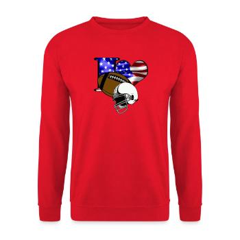 Drapeau du cœur du football américain - Sweat-shirt Unisexe - rouge - Devant - Alina (178cm) & Michal (187cm)