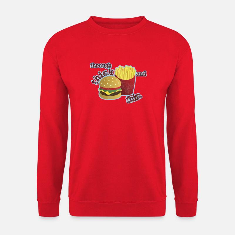 Burger mit Pommes - Unisex Pullover - Rot