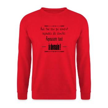 Repoussons les limites ! - Sweat-shirt Unisexe - rouge - Devant - Alina (178cm) & Michal (187cm)