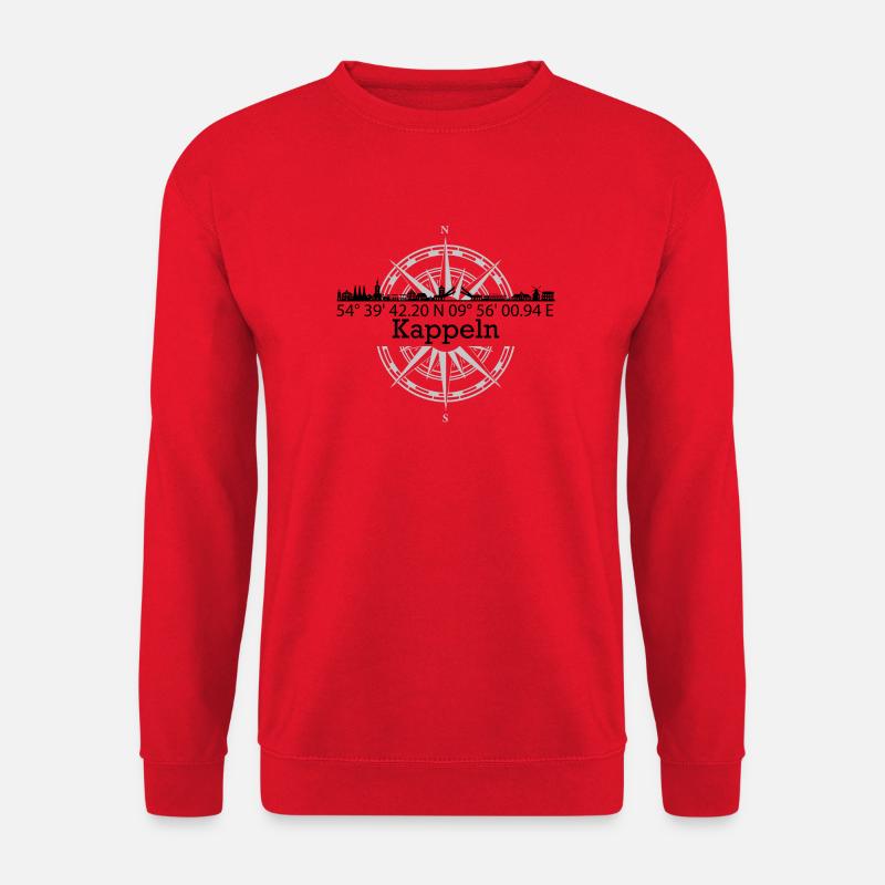 Koordinaten Skyline Kappeln - Unisex Pullover - Rot