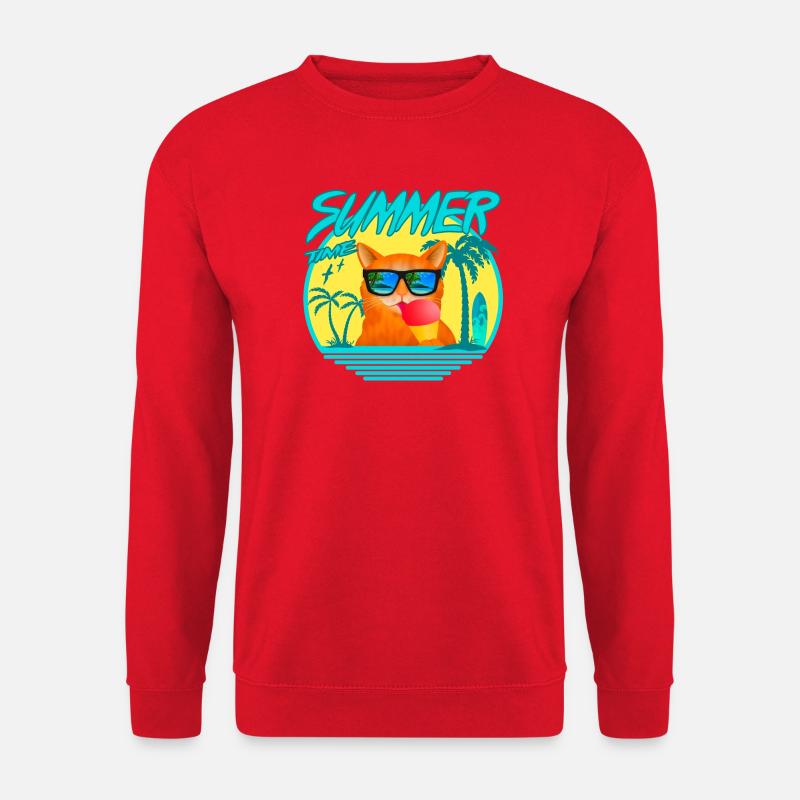 SUMMERCAT WITH ICE - Unisex Pullover - Rot