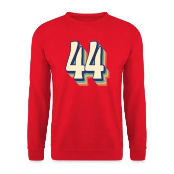 Vintage Retro T-Shirt Number 44 Forty Four - Unisex Sweatshirt - red - Front - Alina (178cm) & Michal (187cm)