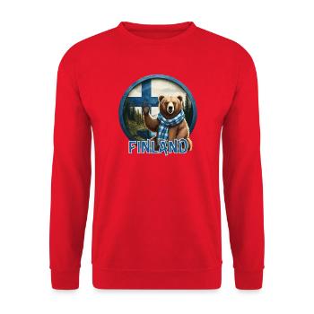 Finland - Finnland - Suomi - Unisex Pullover - Rot - Vorne - Alina (178cm) & Michal (187cm)