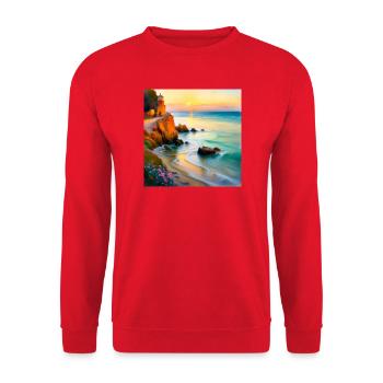 Impressionism Bay - Unisex Sweatshirt - red - Front - Alina (178cm) & Michal (187cm)