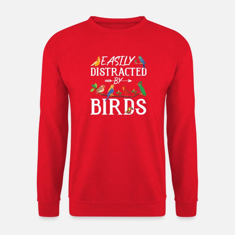 Facilement distrait par les oiseaux - Sweat-shirt Unisexe - rouge