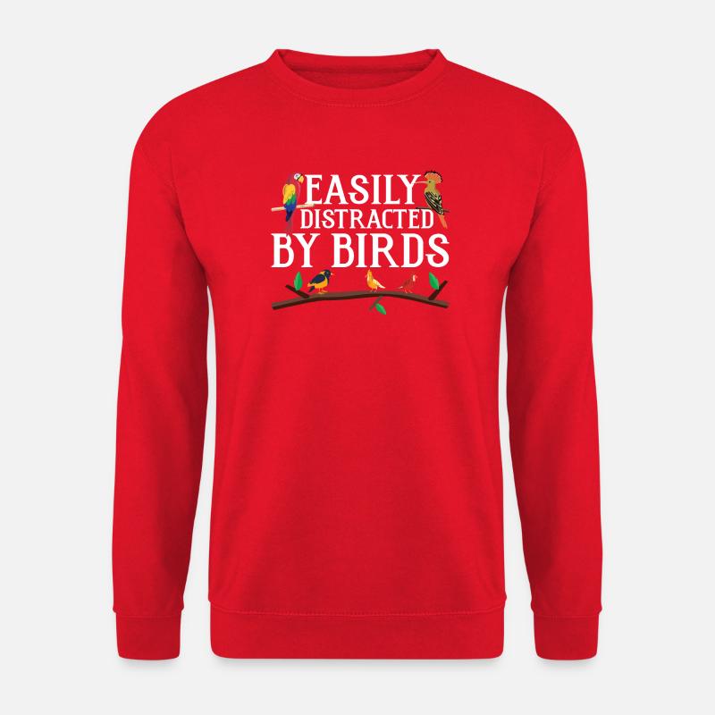 Easily Distracted by Birds - Unisex Sweatshirt - red