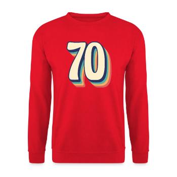 T-Shirt rétro Vintage numéro 70 soixante-dix - Sweat-shirt Unisexe - rouge - Devant - Alina (178cm) & Michal (187cm)