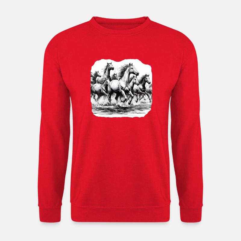 Pferde - Unisex Pullover - Rot