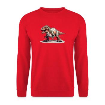 Dinosaure T Rex - Sweat-shirt Unisexe - rouge - Devant - Alina (178cm) & Michal (187cm)