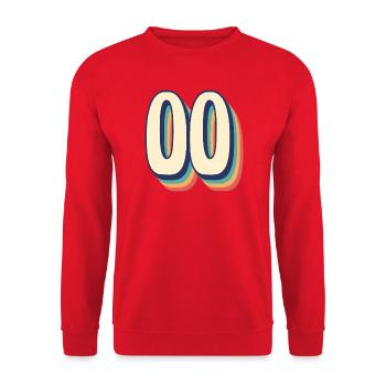 Vintage rétro T Shirt numéro 00 zéro zéro - Sweat-shirt Unisexe - rouge - Devant - Alina (178cm) & Michal (187cm)