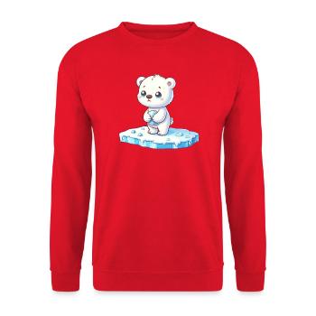 Ours polaire sur la banquise réchauffement climatique - Sweat-shirt Unisexe - rouge - Devant - Alina (178cm) & Michal (187cm)