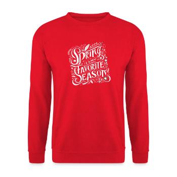 Le printemps est ma saison préférée Love Lettering - Sweat-shirt Unisexe - rouge - Devant - Alina (178cm) & Michal (187cm)