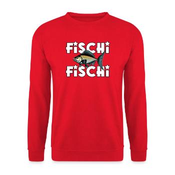 Fisch-Motiv Lebendige Karpfenillustration - Unisex Pullover - Rot - Vorne - Alina (178cm) & Michal (187cm)