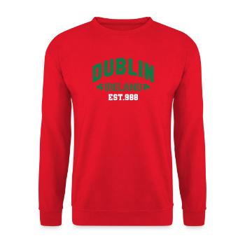 Dublin - Irland - Unisex Pullover - Rot - Vorne - Alina (178cm) & Michal (187cm)