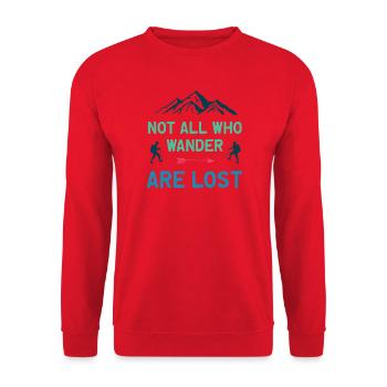Nicht alle, die umherirren, sind alle verloren - Unisex Pullover - Rot - Vorne - Alina (178cm) & Michal (187cm)