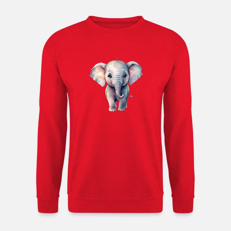 PastellElefant im Aquarellstil - Unisex Pullover - Rot