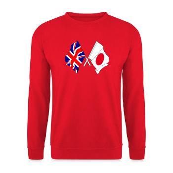 Flag of England and flag of Japan - Unisex Sweatshirt - red - Front - Alina (178cm) & Michal (187cm)