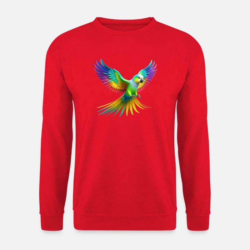 Rainbow Parakeet (02) - Unisex Sweatshirt - red
