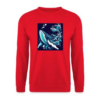Whale - Unisex Sweatshirt - red - Front - Alina (178cm) & Michal (187cm)
