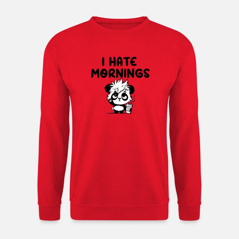 I hate mornings panda - Unisex Sweatshirt - red