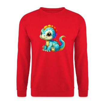 Dinosaur - Unisex Sweatshirt - red - Front - Alina (178cm) & Michal (187cm)