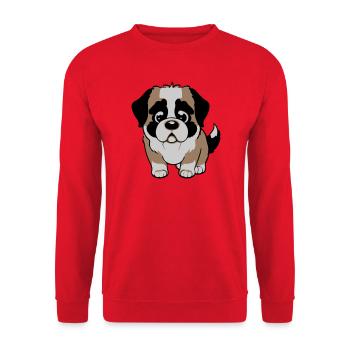 bernhardiner hund - Unisex Pullover - Rot - Vorne - Alina (178cm) & Michal (187cm)