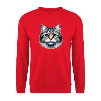 Chat - Sweat-shirt Unisexe - rouge - Devant - Alina (178cm) & Michal (187cm)