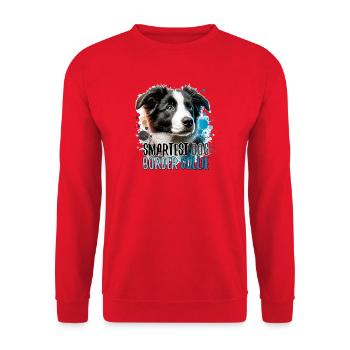 Border Collie chiot le plus intelligent chien cadeau - Sweat-shirt Unisexe - rouge - Devant - Alina (178cm) & Michal (187cm)
